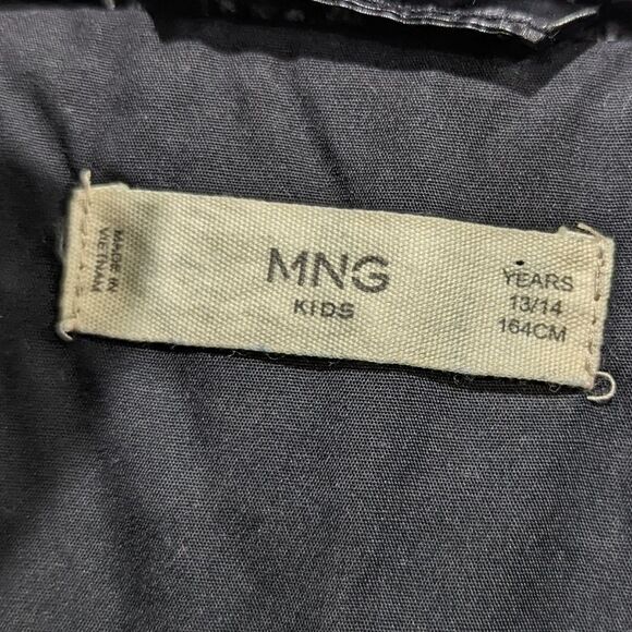 Mango Mng Kids Black Gold Silver Puffer Jacket Coat Girls Size 13 14 - Picture 4 of 7